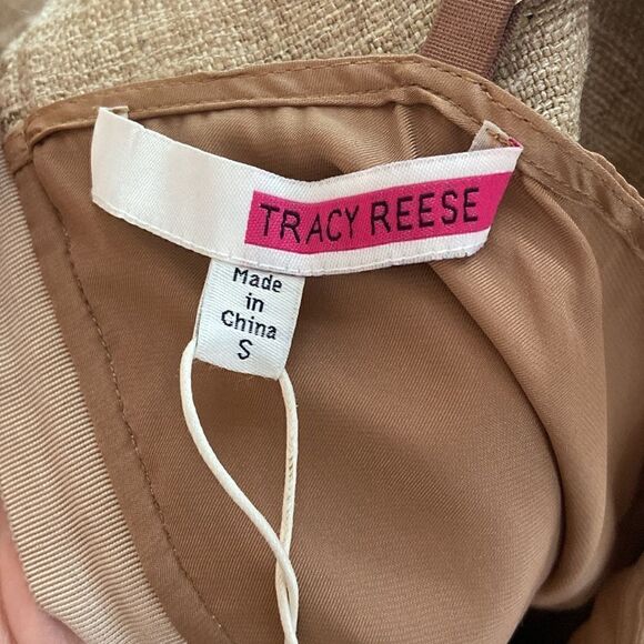 Tracy Reese White & Taupe Eyelet Lace Front Sleeveless Midi Dress Size Small NEW - Picture 7 of 10